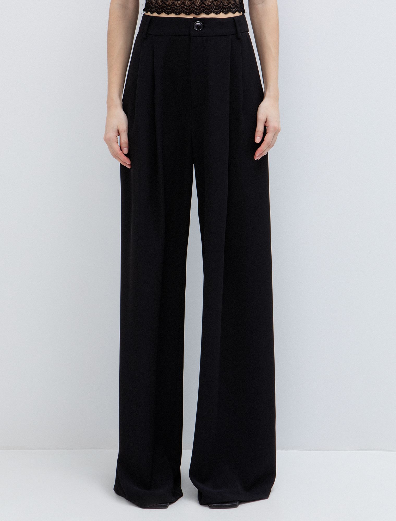 Wide leg παντελόνι με πιέτες