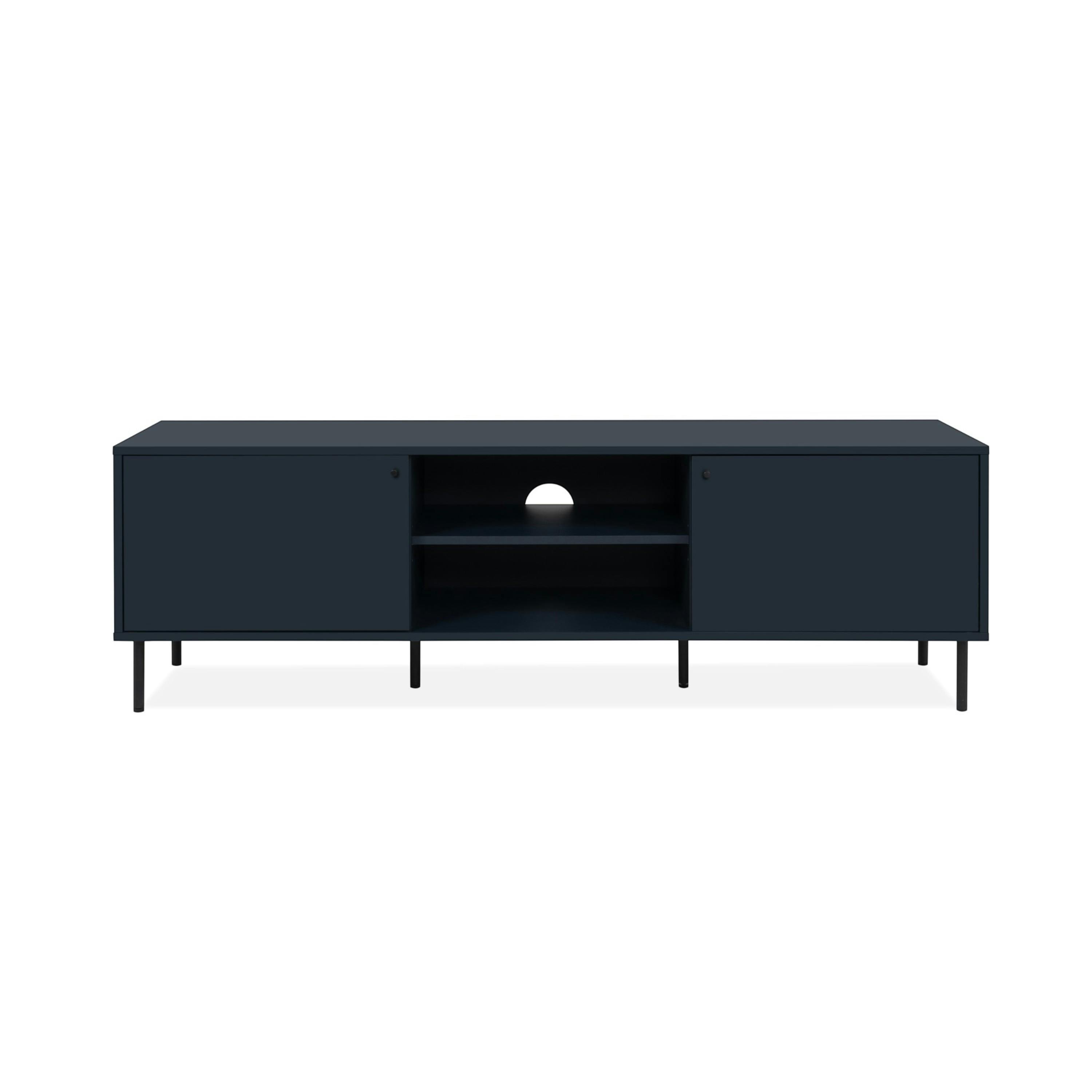 Meuble TV moderne bleu sombre 2 portes RAVEN