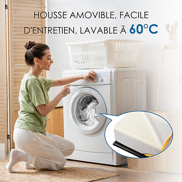 Matelas double en mousse de 17 cm   sommier à lattes de 16 rangs 140x190 cm