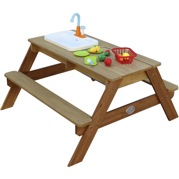 Kinderpicknicktisch, 4 Sitzplätze, Holz/Hemlockholz