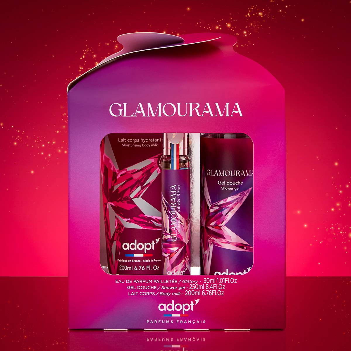 GlamouramaCoffret eau de parfum 30 ml   gel douche 250 ml   lait corps 200 ml