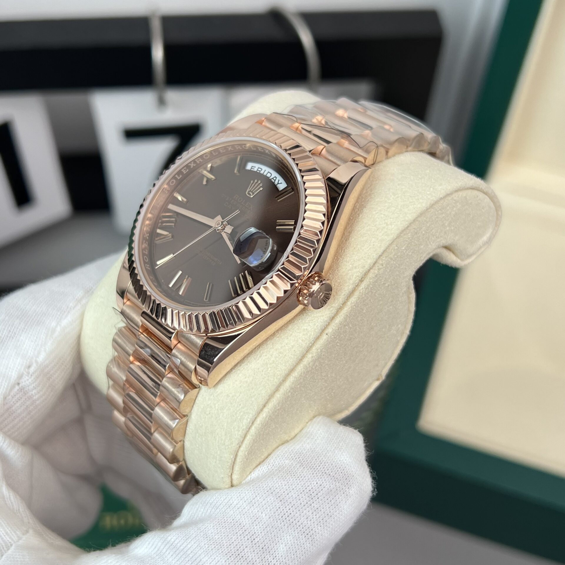 Rolex Day-Date 228235 RG Plated Chocolate Dial 40mm Super Clone