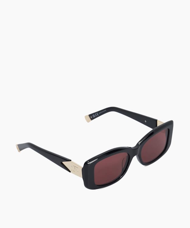 Goal Black - Slim Rectangular Sunglasses