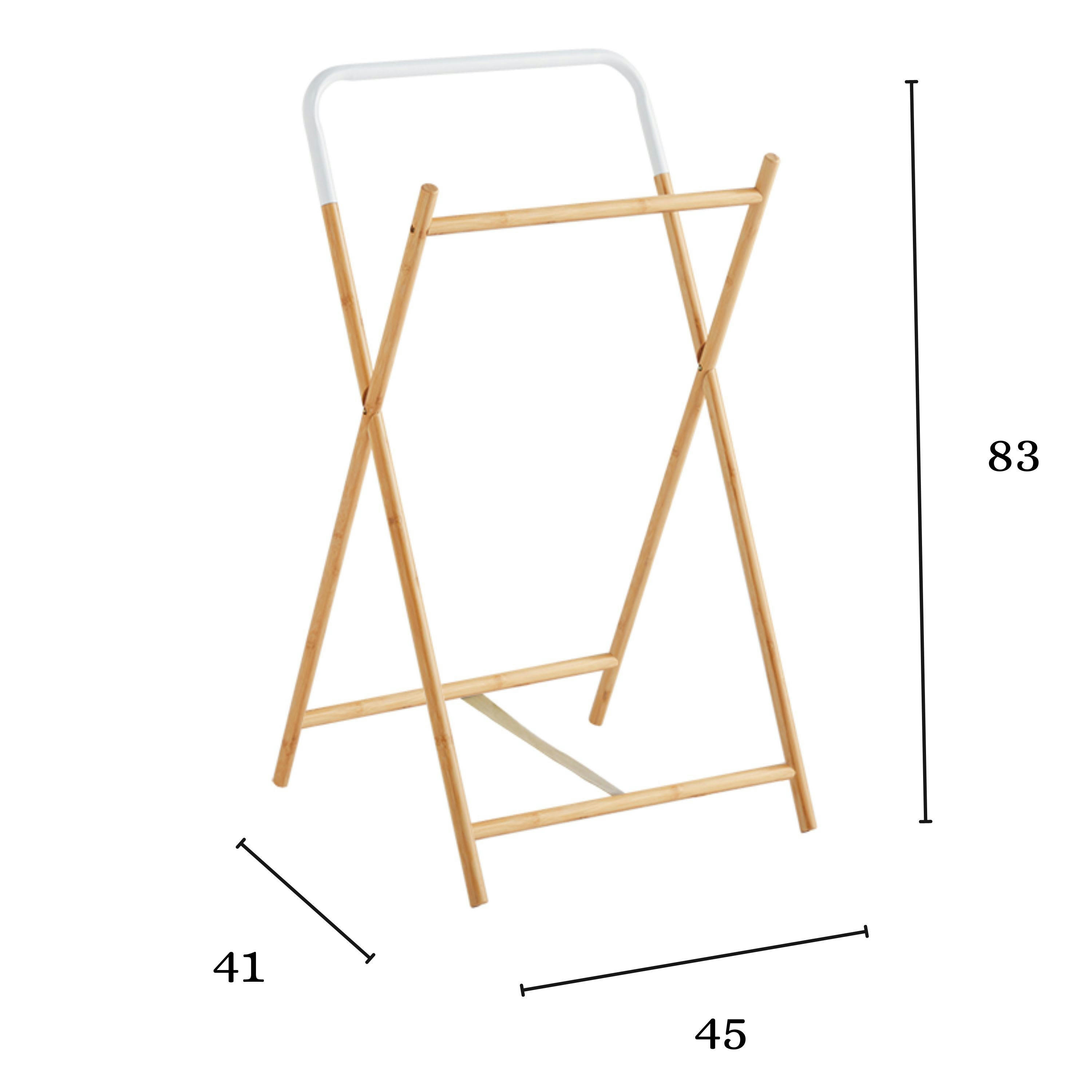 - Porte-serviettes en bambou blanc 84x45x36cm