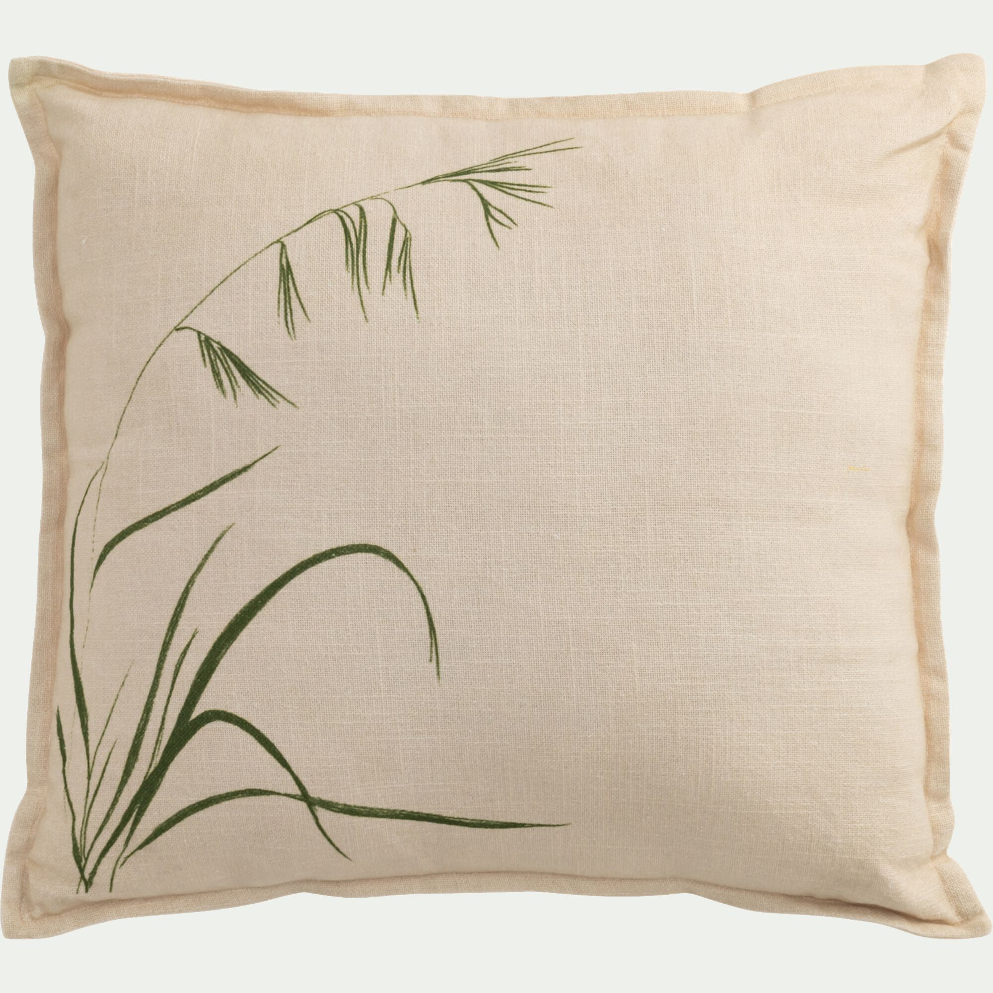 OYAT - Coussin en coton à motif oyat finition surpiqure 45x45cm - beige