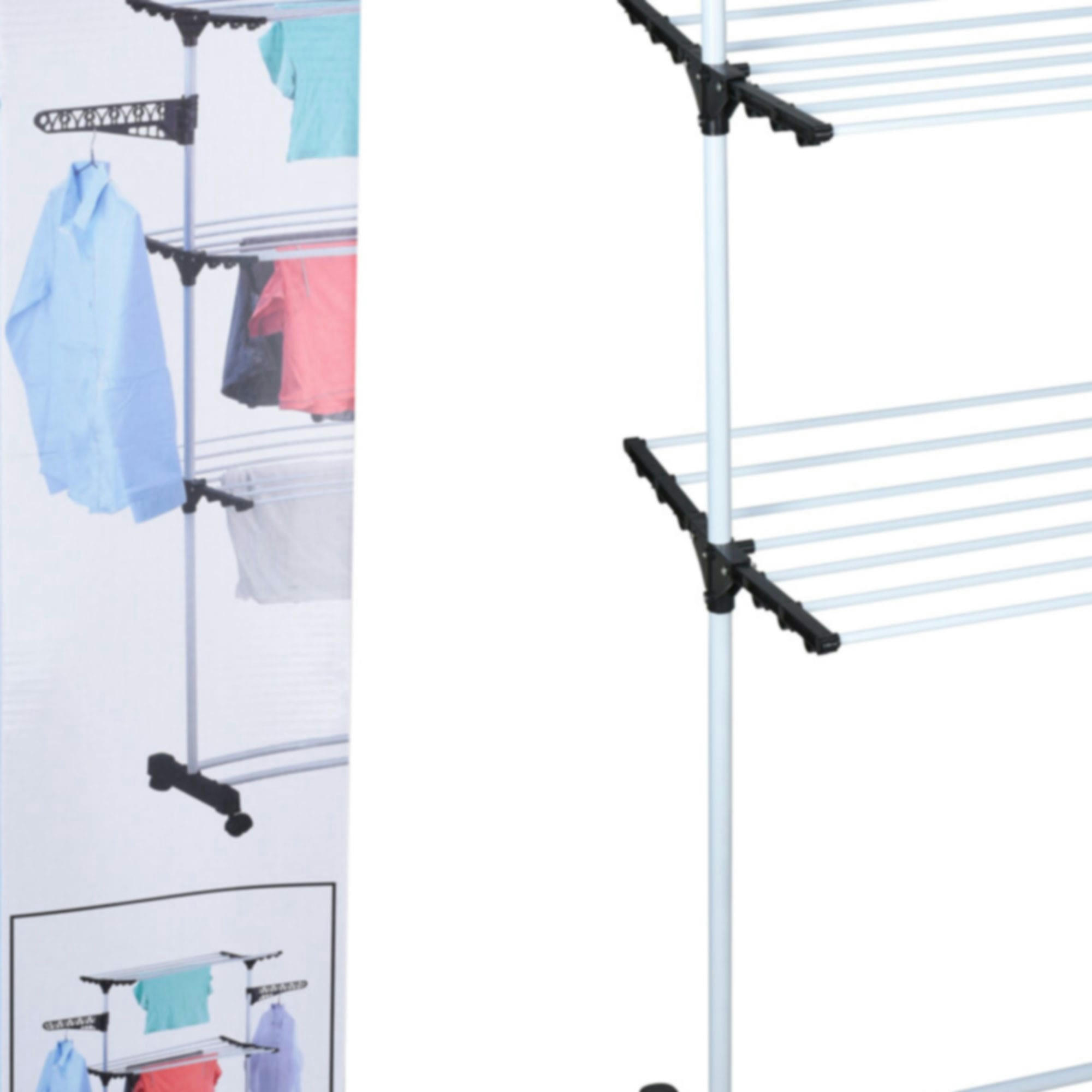 CHROME - Étendoir à linge pliable sur roulettes