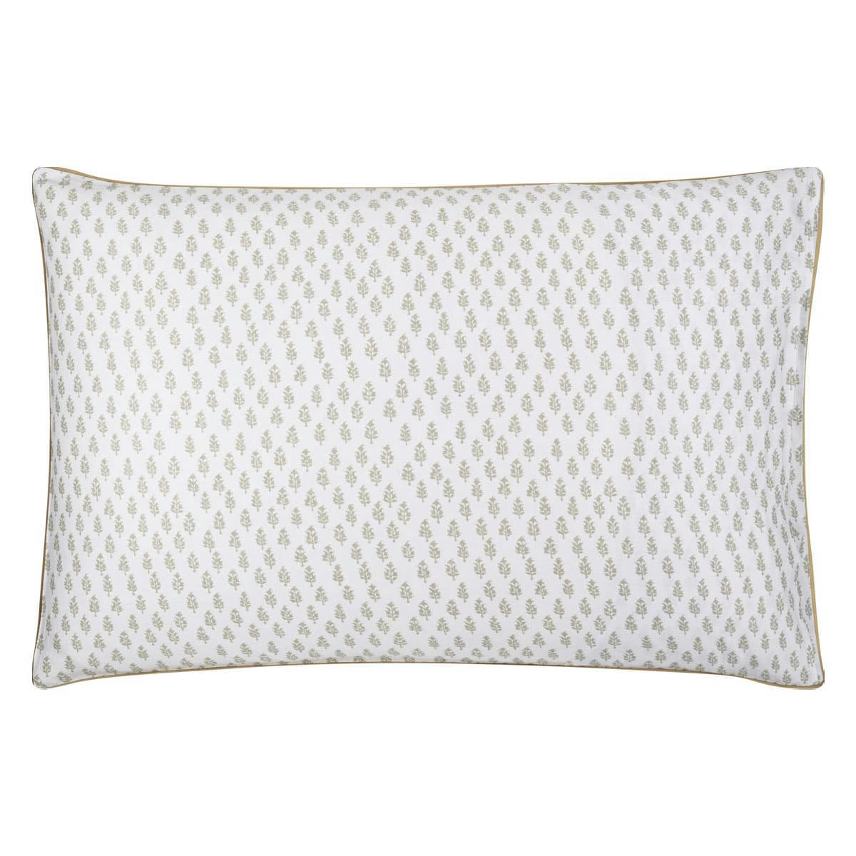 KASAVU - Taie d'oreiller imprimée en satin de coton beige 50x75