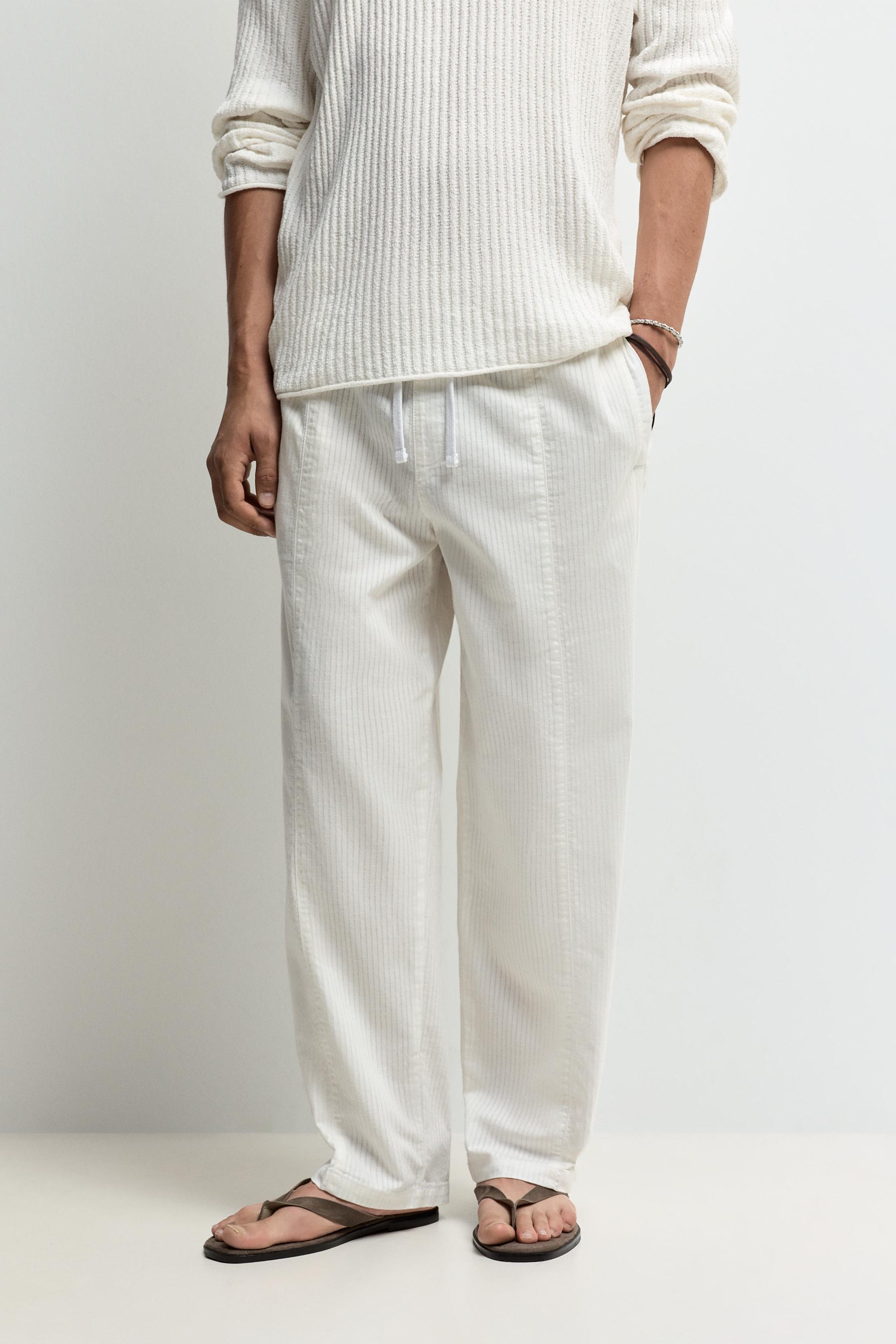 Pantalón jogger baggy con lino