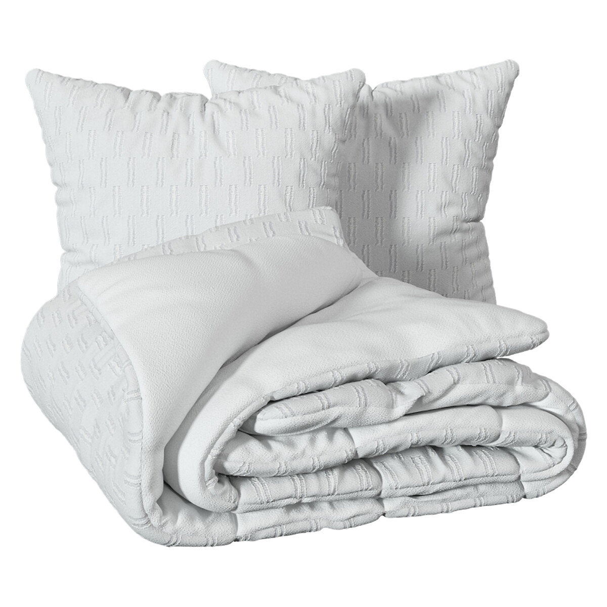 3-piece bed set "Edie" Jacquard, White, 260x240 cm