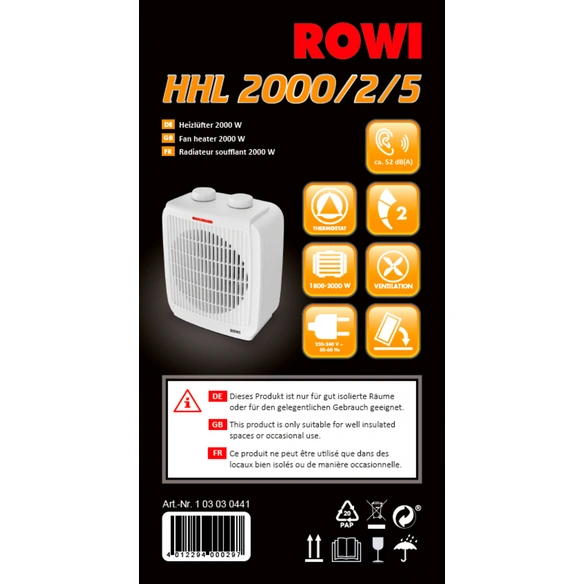 Heizlüftgerät »HHL 2000/2/5«, 1,8-2,0 kW