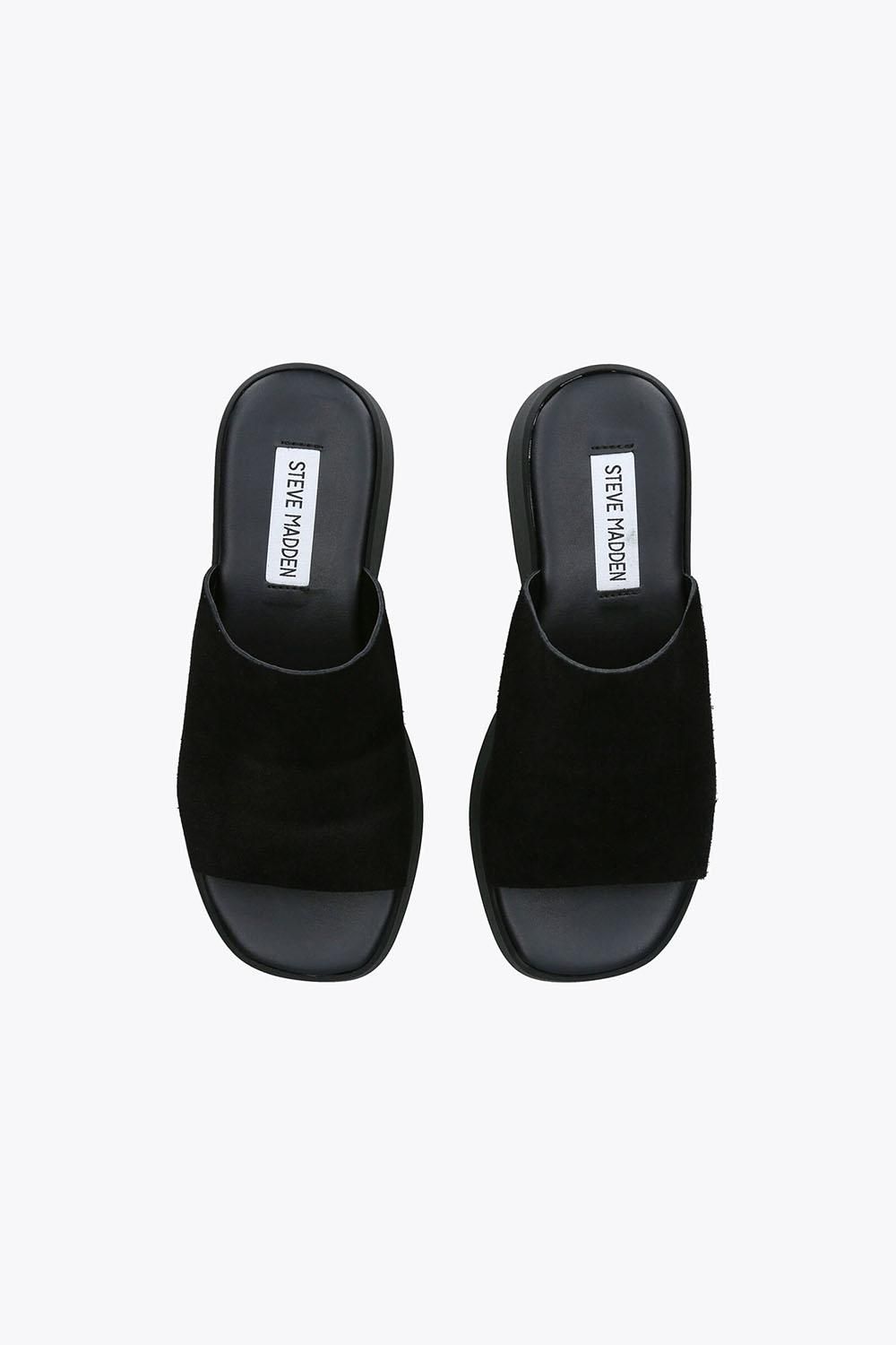 STEVE MADDEN Slinky Black' Suede Sandals
