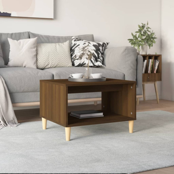 Stolik Kawowy Ława Stół Brązowy 60x50x40 Półka Do Salonu Do Pokoju