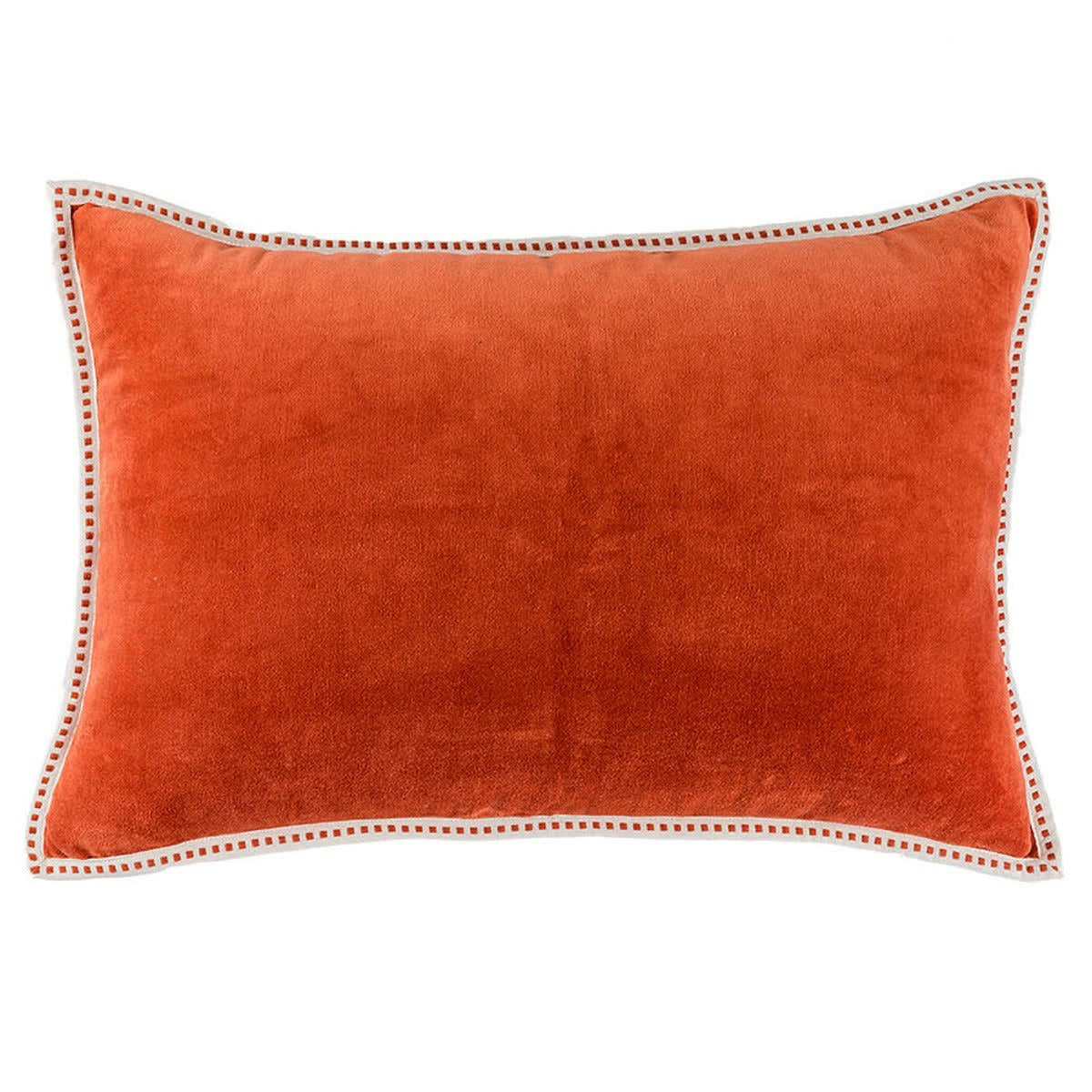 ERIN - Housse de coussin velours de coton  60x40 terracotta