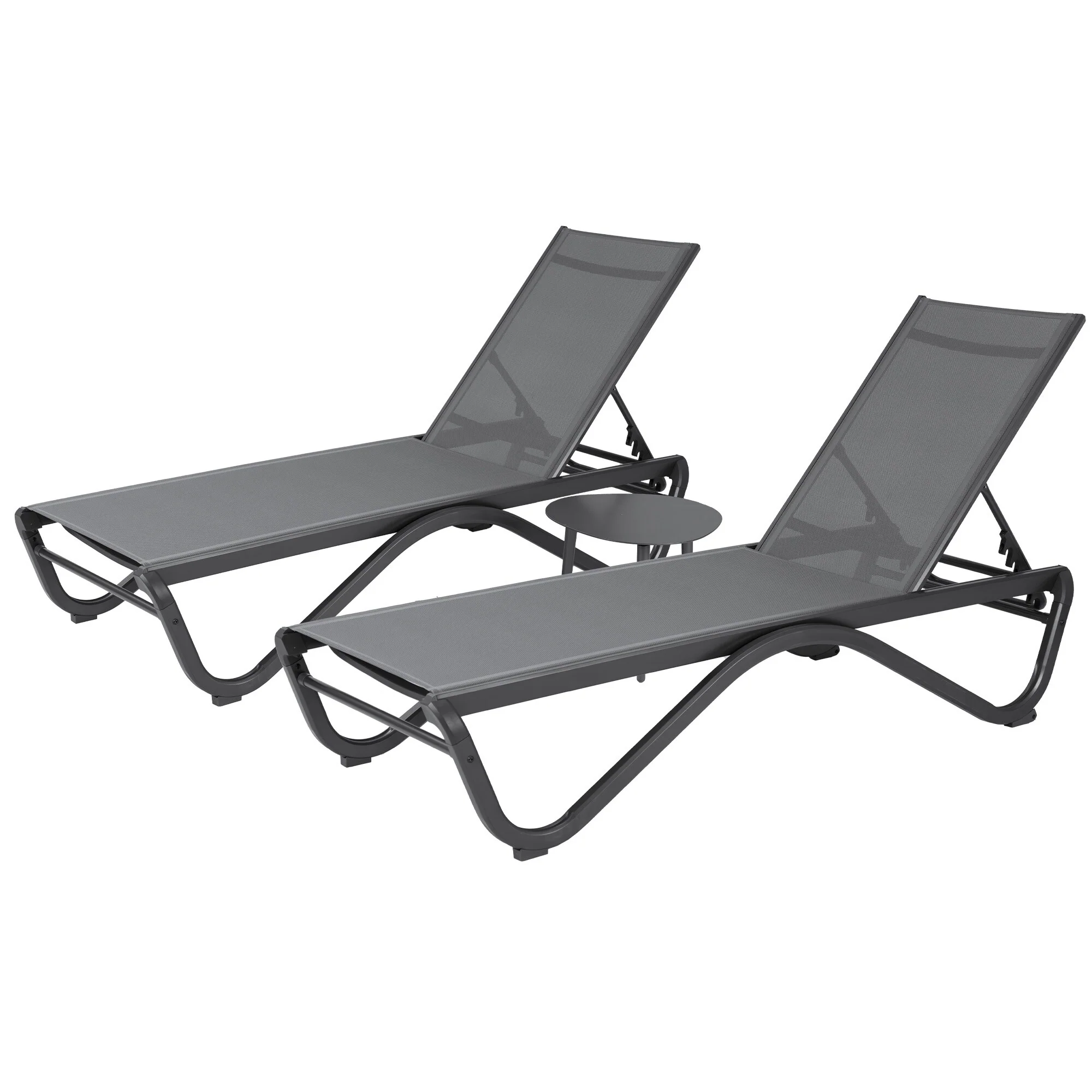 Kozyard Patio Chaise Lounge Chair Outdoor Reclining Adjustable Chair Flat Recline Chair