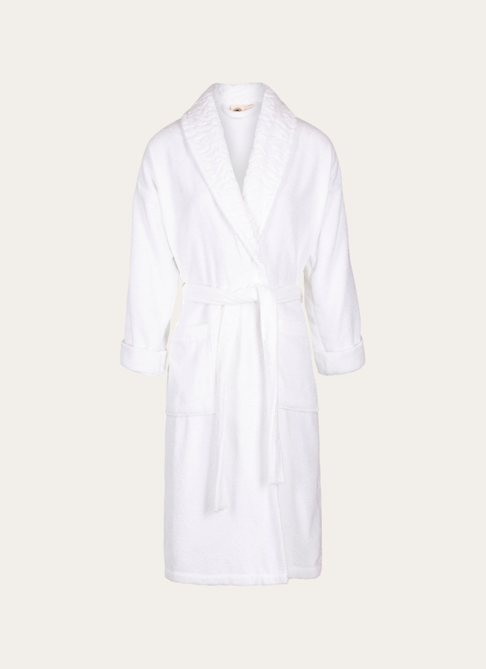 PEIGNOIR COL VELOURS CISELÉ ROSE