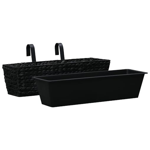 NNEVL Garden Planters 2 pcs Water Hyacinth Black