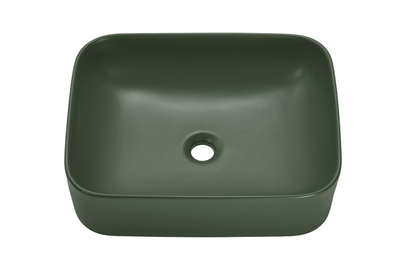 Umywalka nablatowa ceramiczna KAMA-MFG-50 Matowa Zieleń Lasu 50,5 cm
