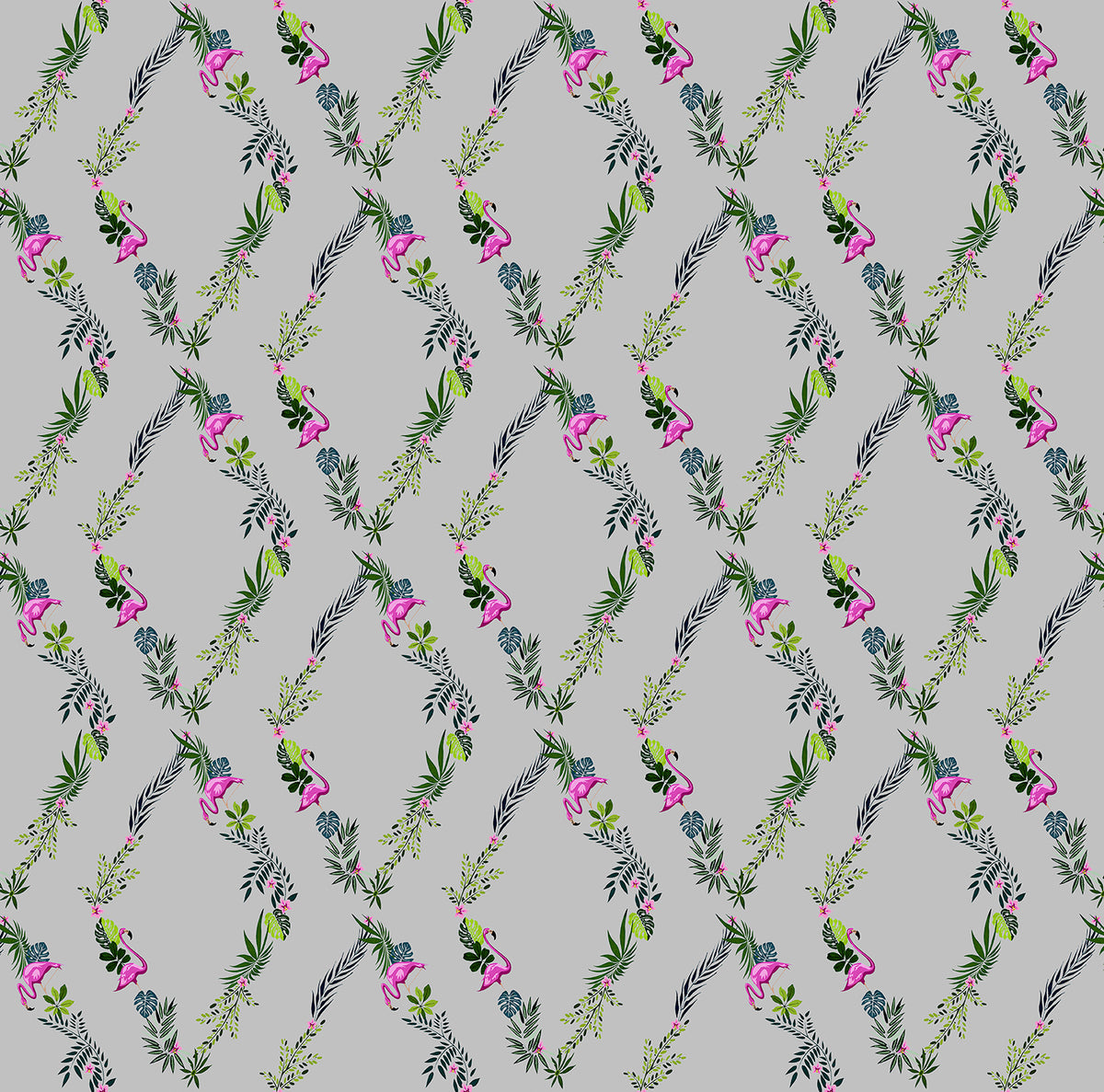 Walls4You behang tropische planten grijs en groen - 53 cm x 10 m - 640107