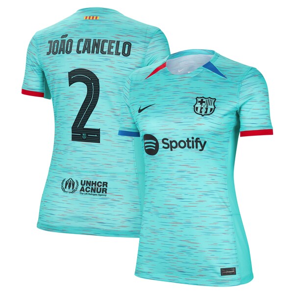 Joao Cancelo Barcelona Nike Women's 2023/24 Third Replica Jersey - Aqua
