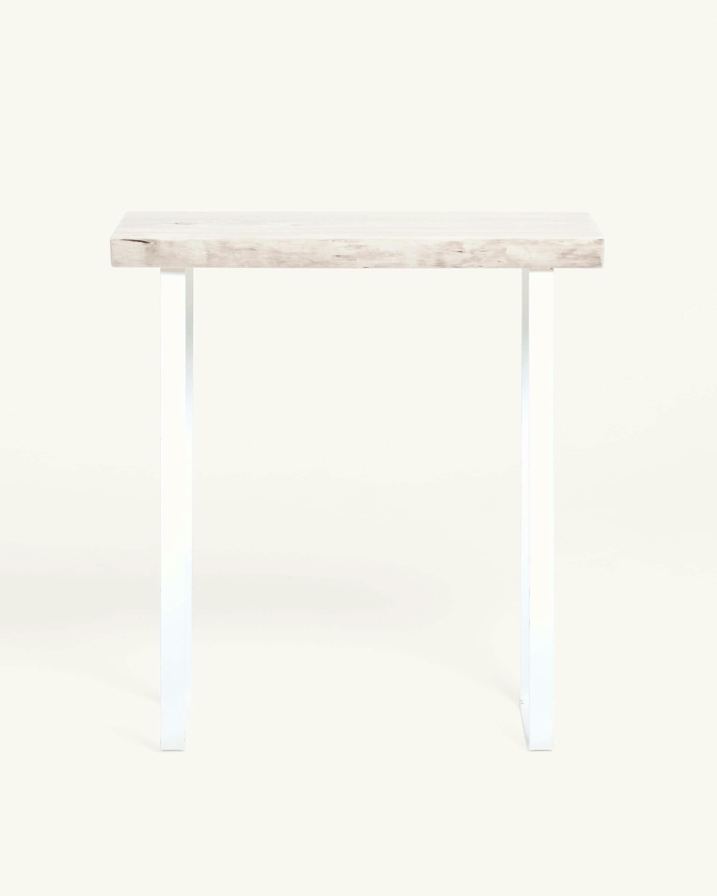 ENZI - Meuble d'entrée en bois en couleur blanc vieilli 120 cm pieds blancs