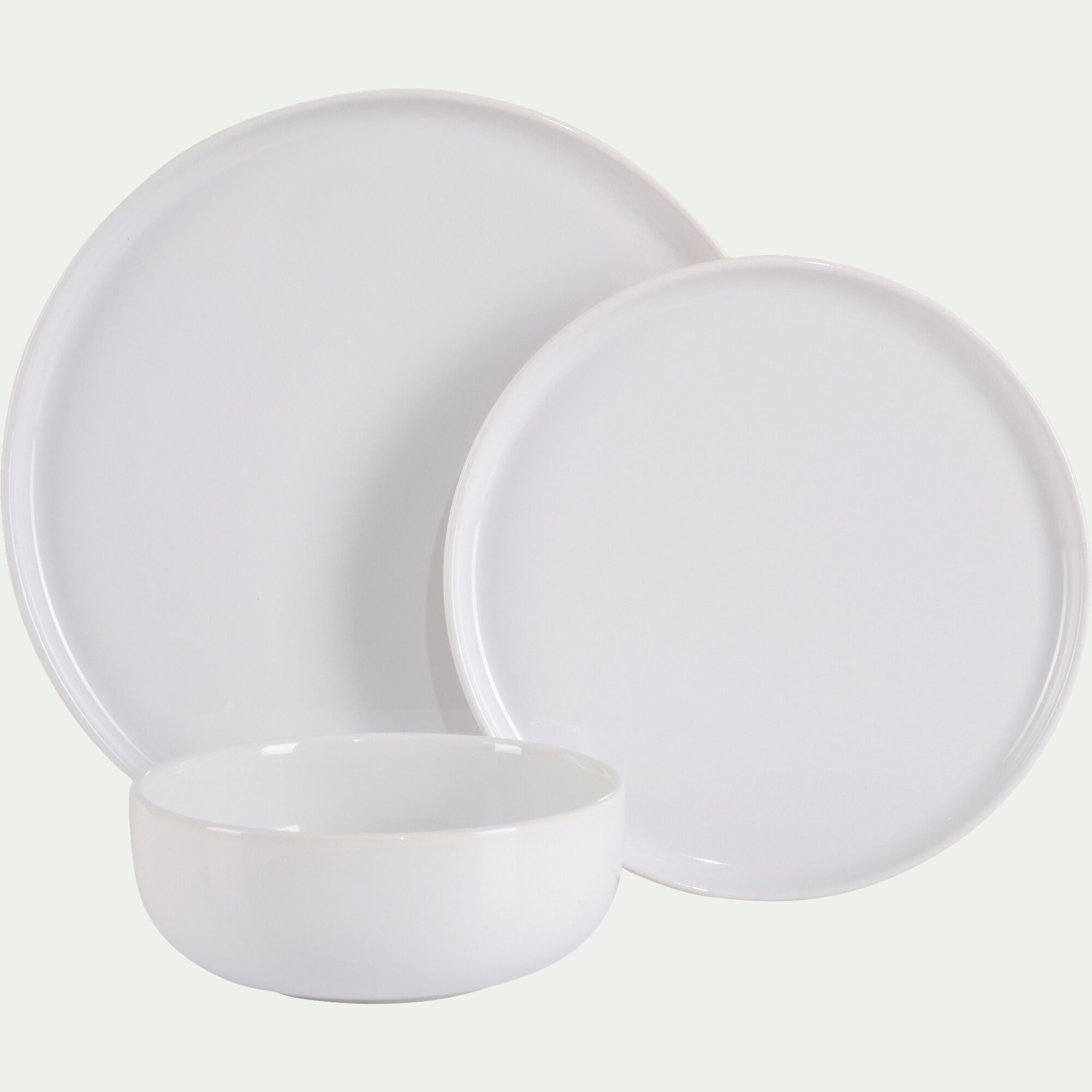 SELMA - Assiette plate en faïence D28cm - blanc ventoux