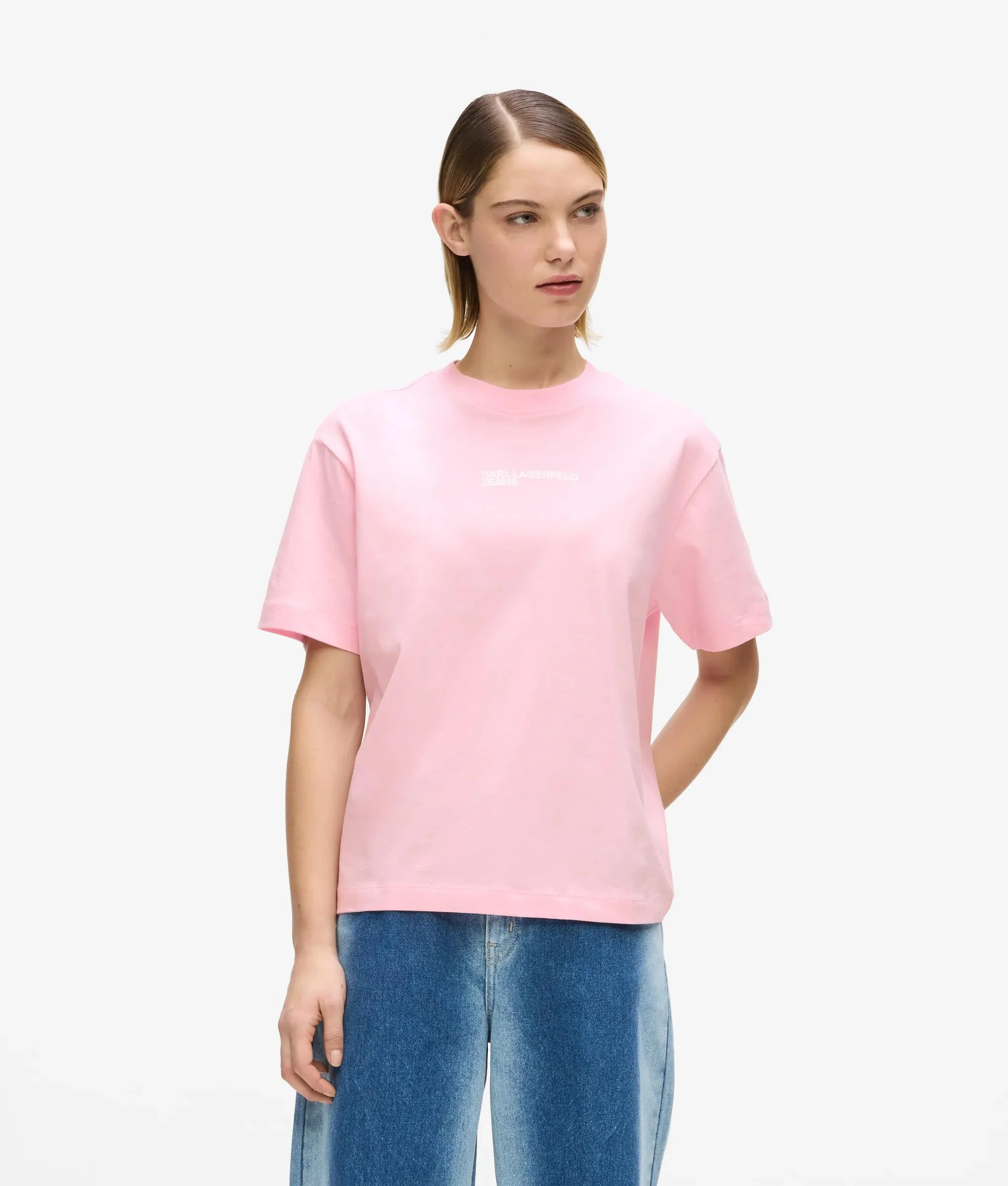T-shirt à col rond avec logo sur le devant