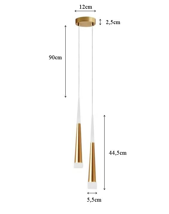 Lampa stożek LED klosz wisząca