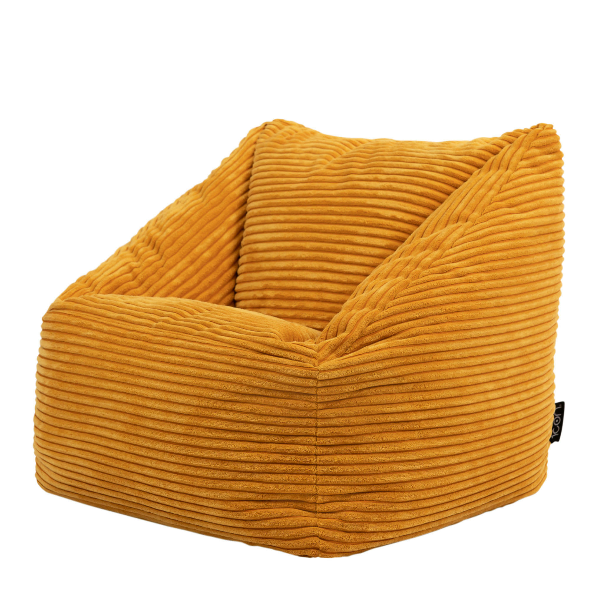MORGAN - Pouf enfant velours côtelé jaune ocre