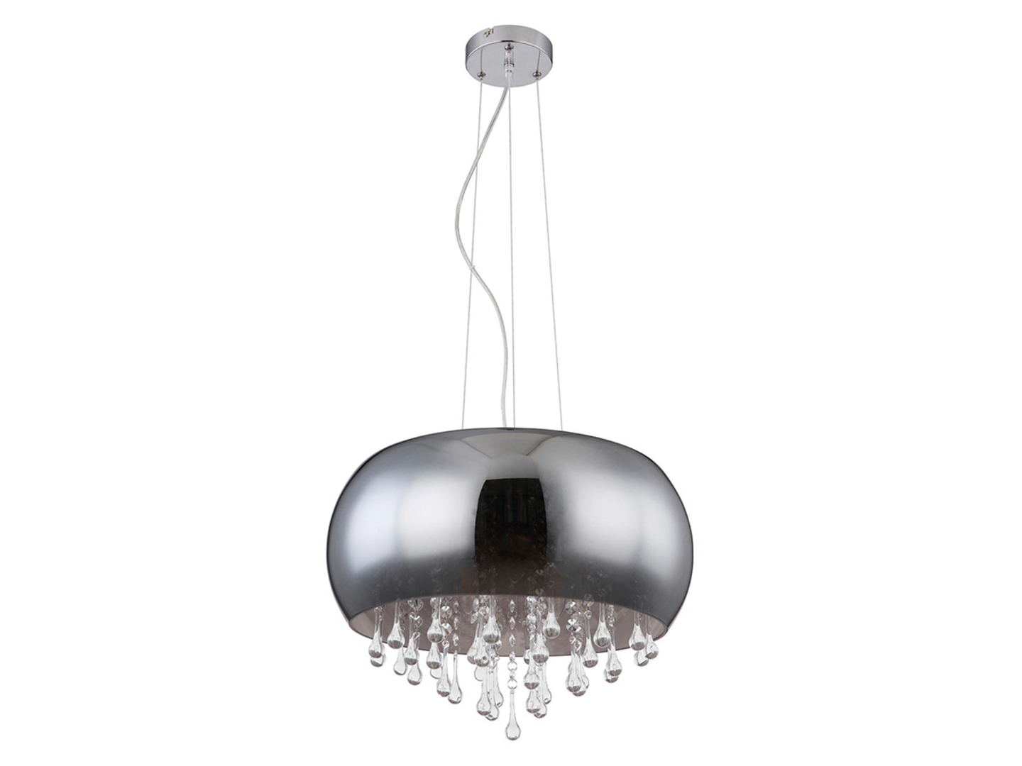 Lampa wisząca Kalla 5-punktowa szklana srebrna