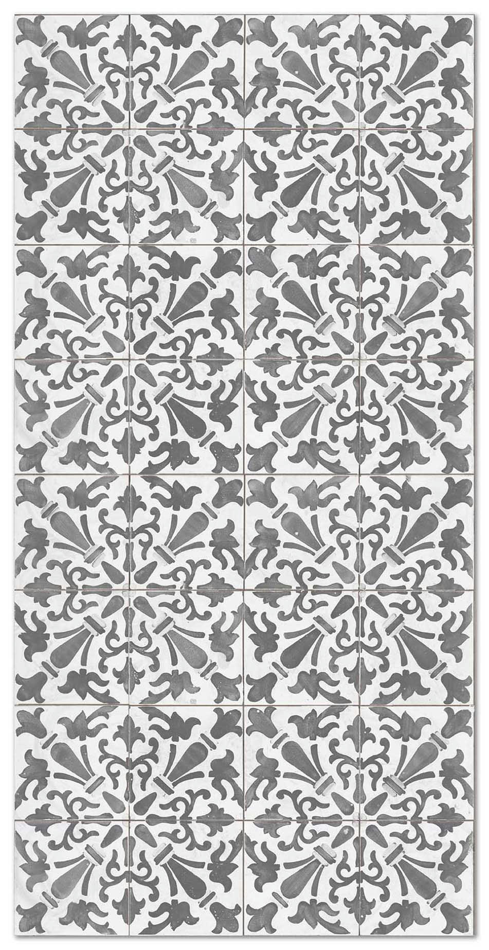- Tapis vinyle carreaux ciments géométrique gris 200x200cm