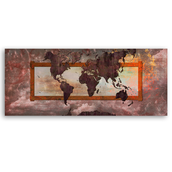 Feeby Obraz na płótnie, Mapa świata vintage 90x30