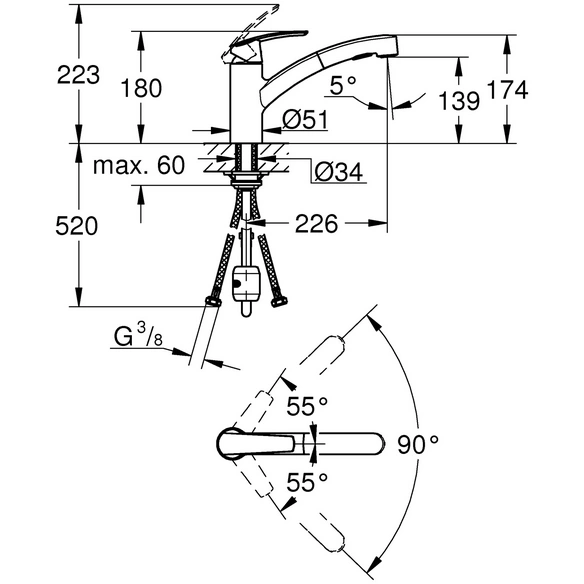 Spültischbatterie »Start«, Metall, verchromt