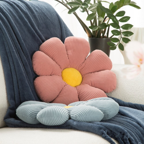 Poduszka dekoracyjna Flower srebrna, styl boho 37cm
