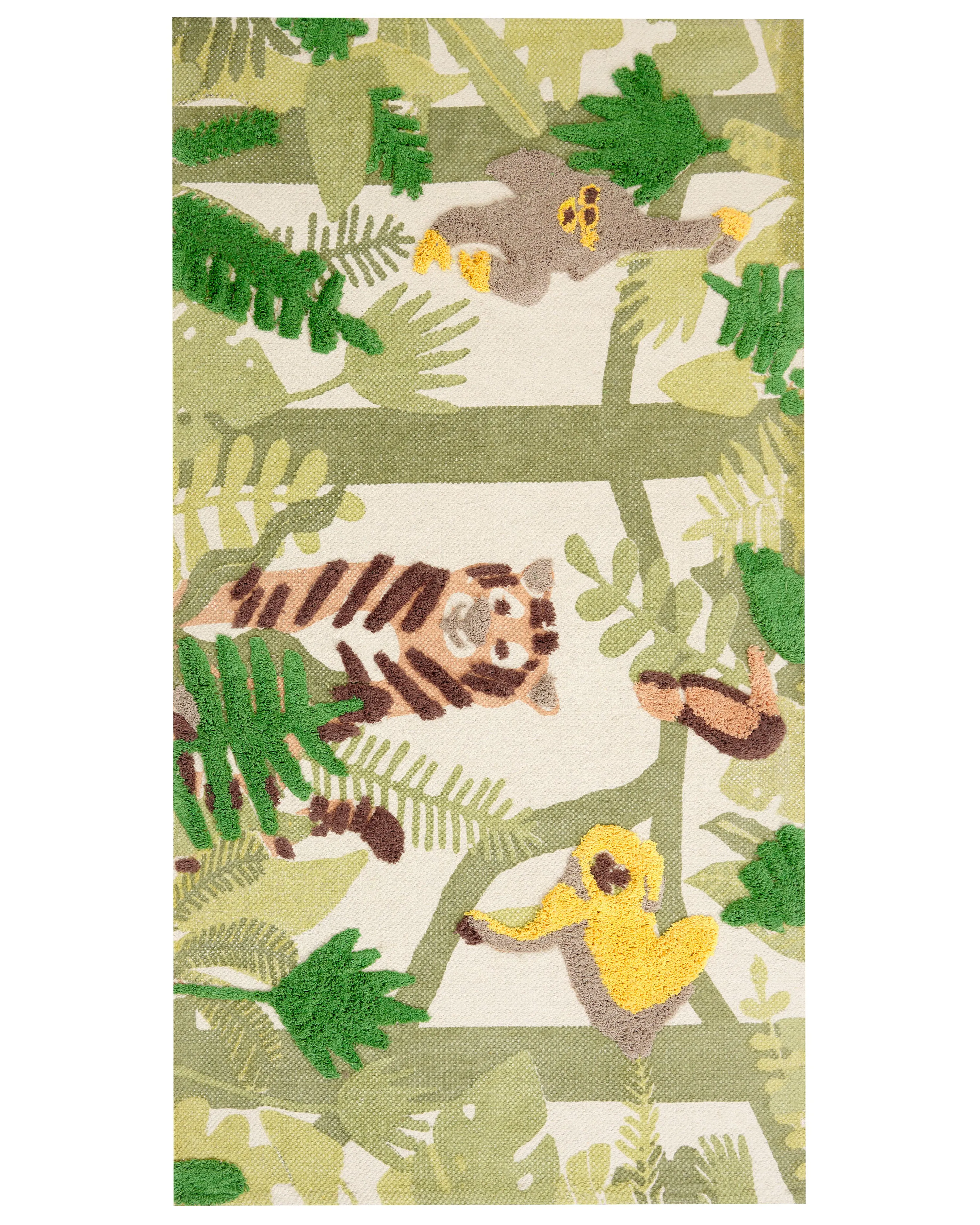 Kids Rug JANHTO Green 80 x 150 cm Cotton