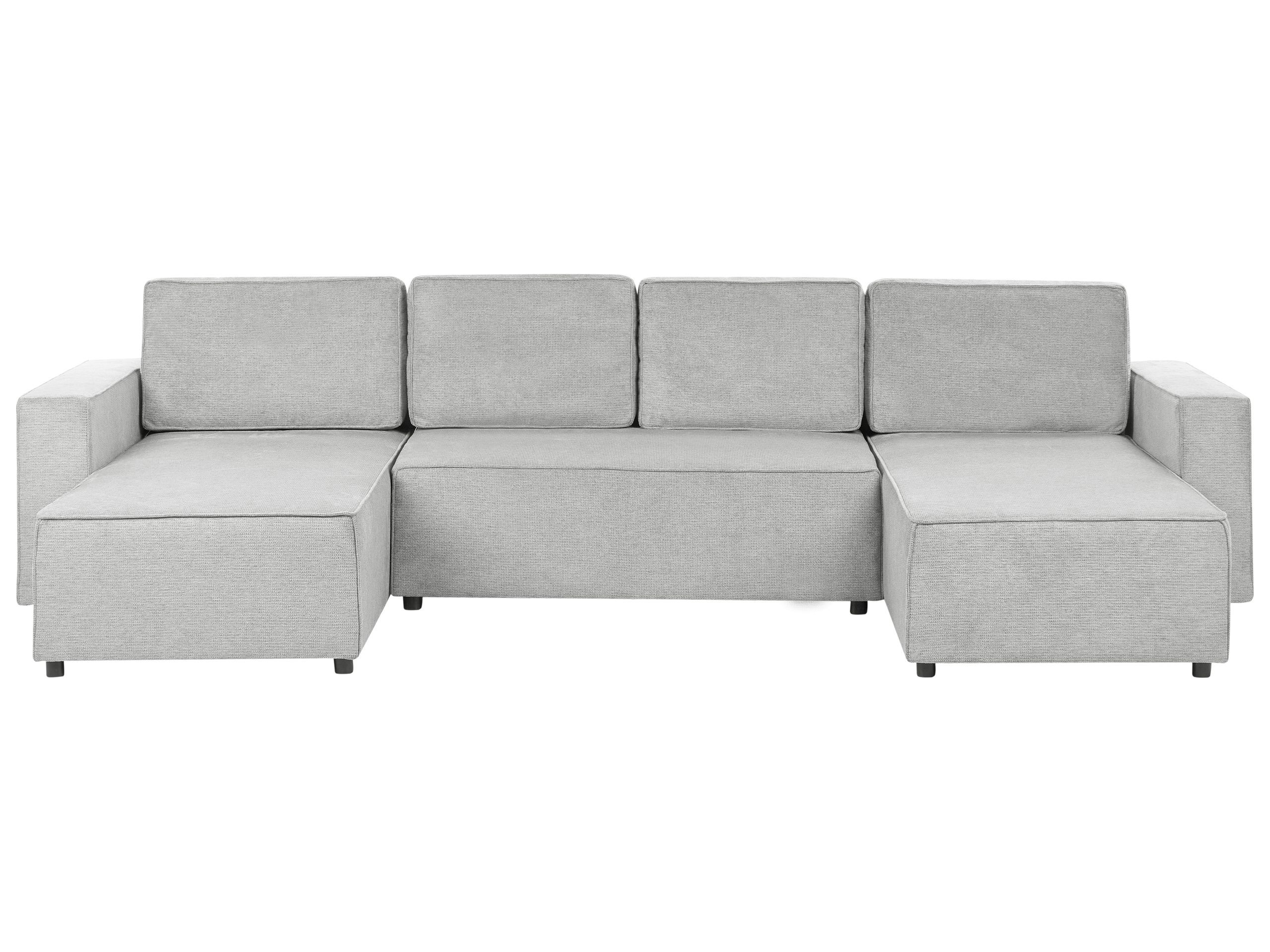 Sofa 4-osobowa narożnik regulowane oparcie jasnoszara