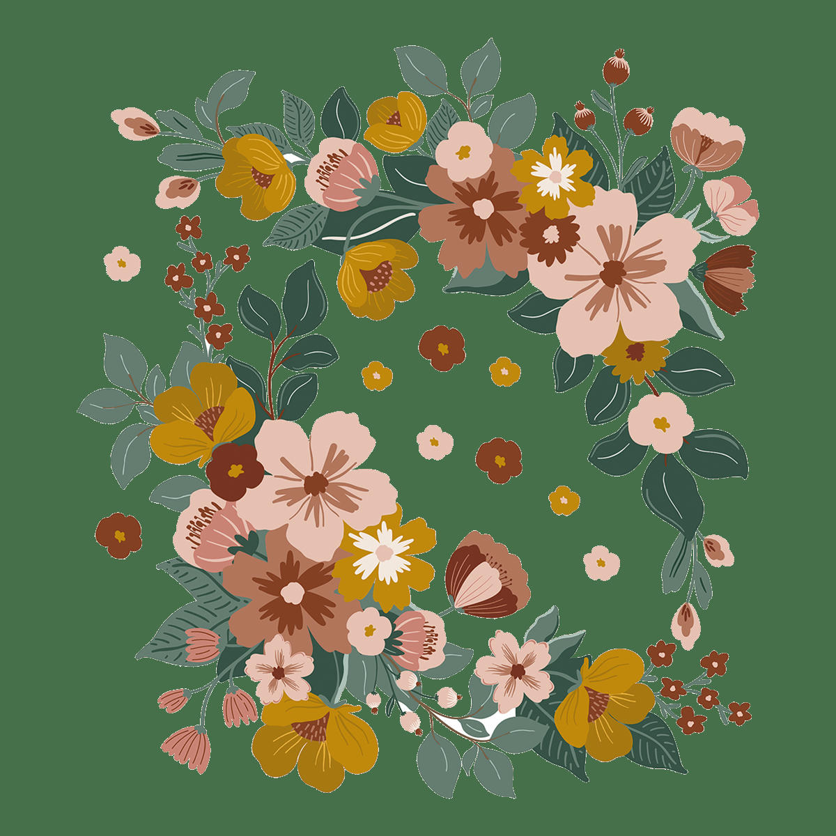 CAPUCINE - Grand sticker les bouquets en vinyle mat multicolore
