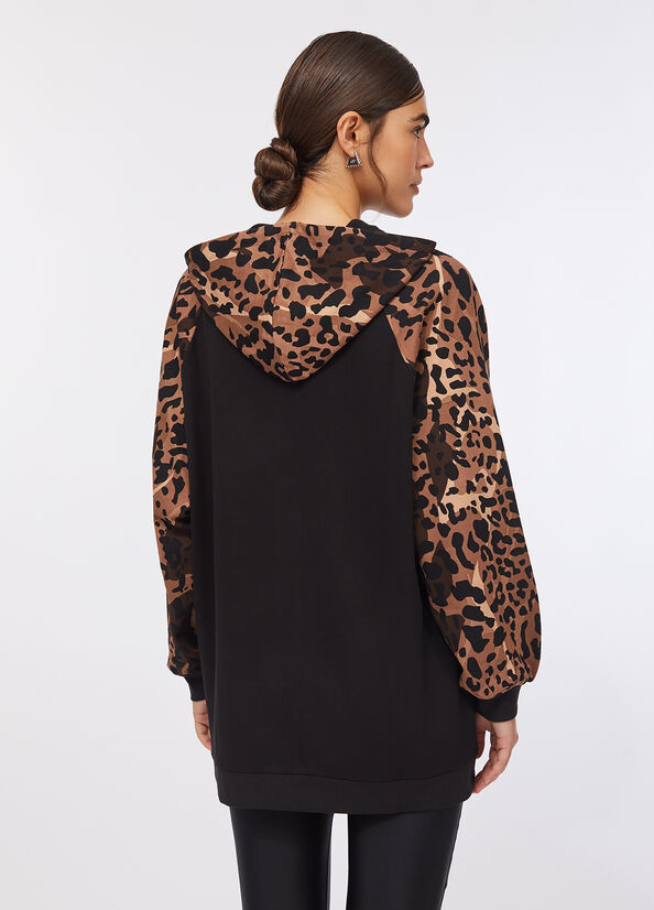 Felpa con stampa animalier