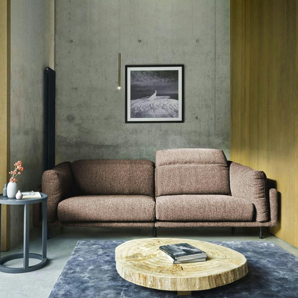 PALAZETTO - Canapé 3 places droit tissu taupe