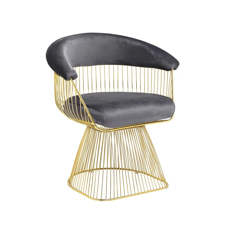 Best Master Furniture Gold Metal Drum Frame Accent Chair