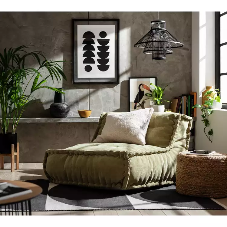 Habitat Estelle Quilted Bean Bag - Green