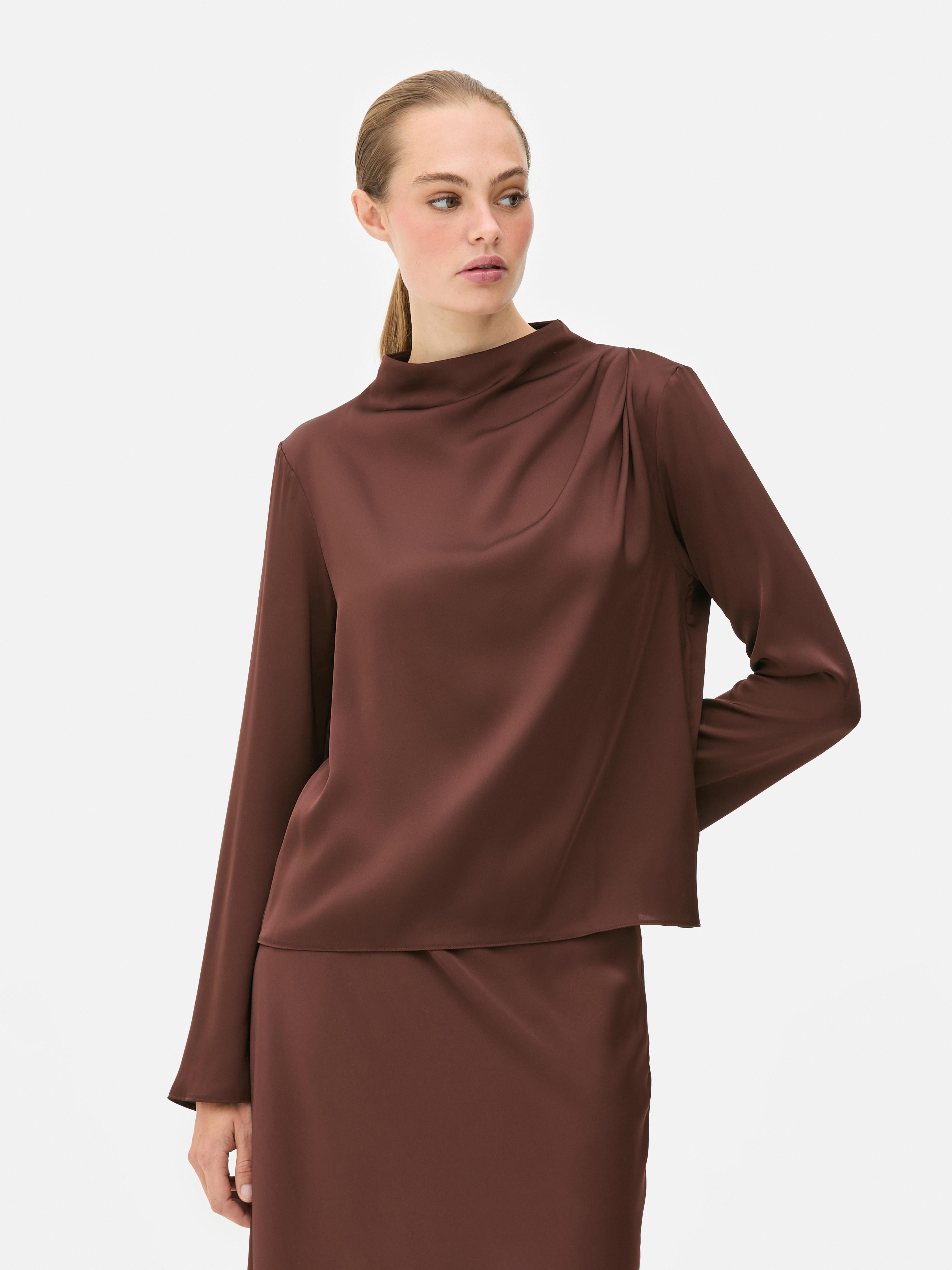 Draped Satin Blouse