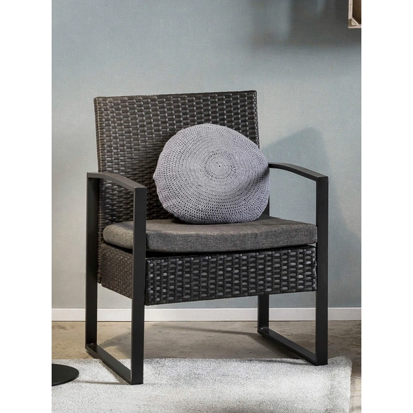 Sitzgruppe, polyrattan|metall|polywood, anthrazit