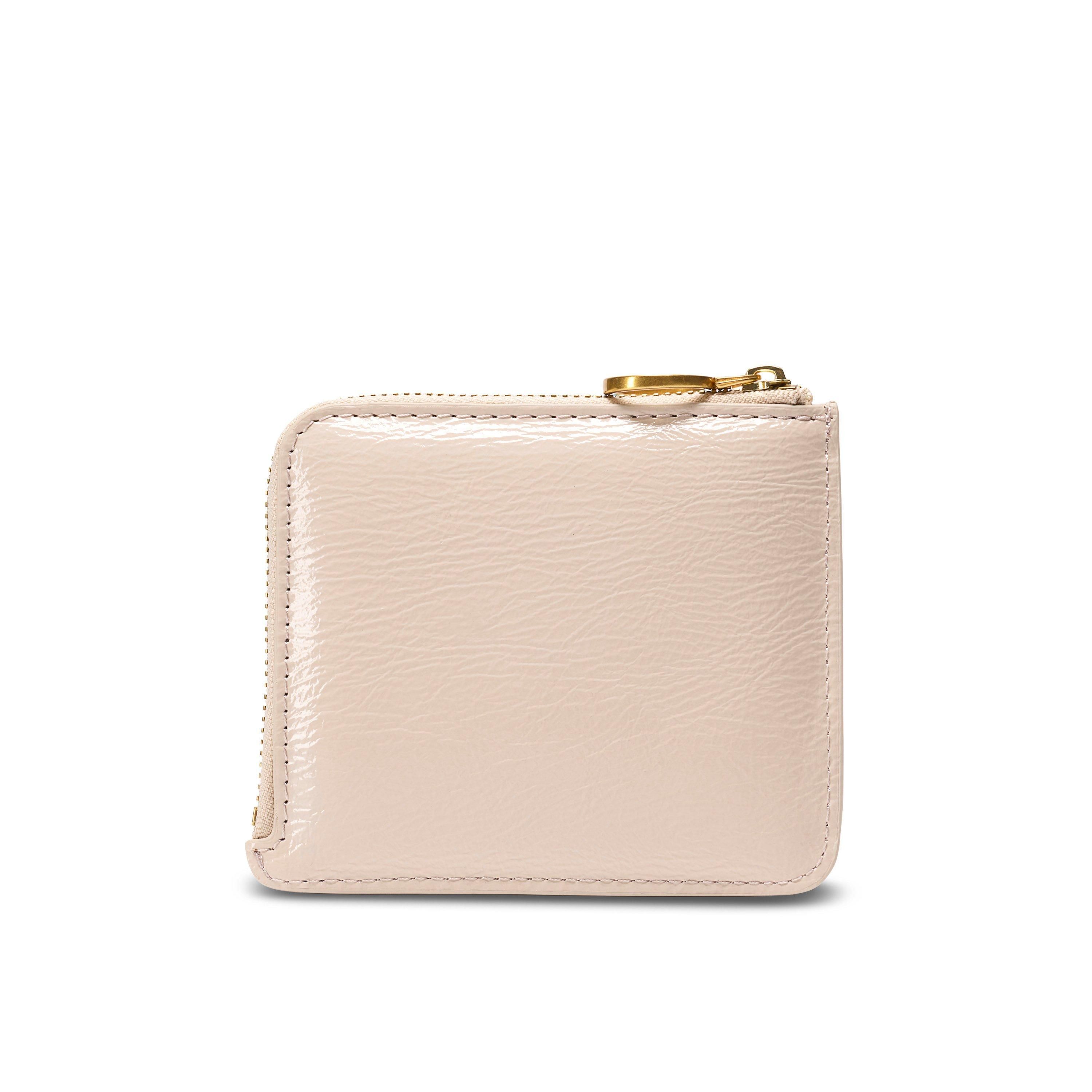 Clarks Glossy Card Case Cream Patent Purse