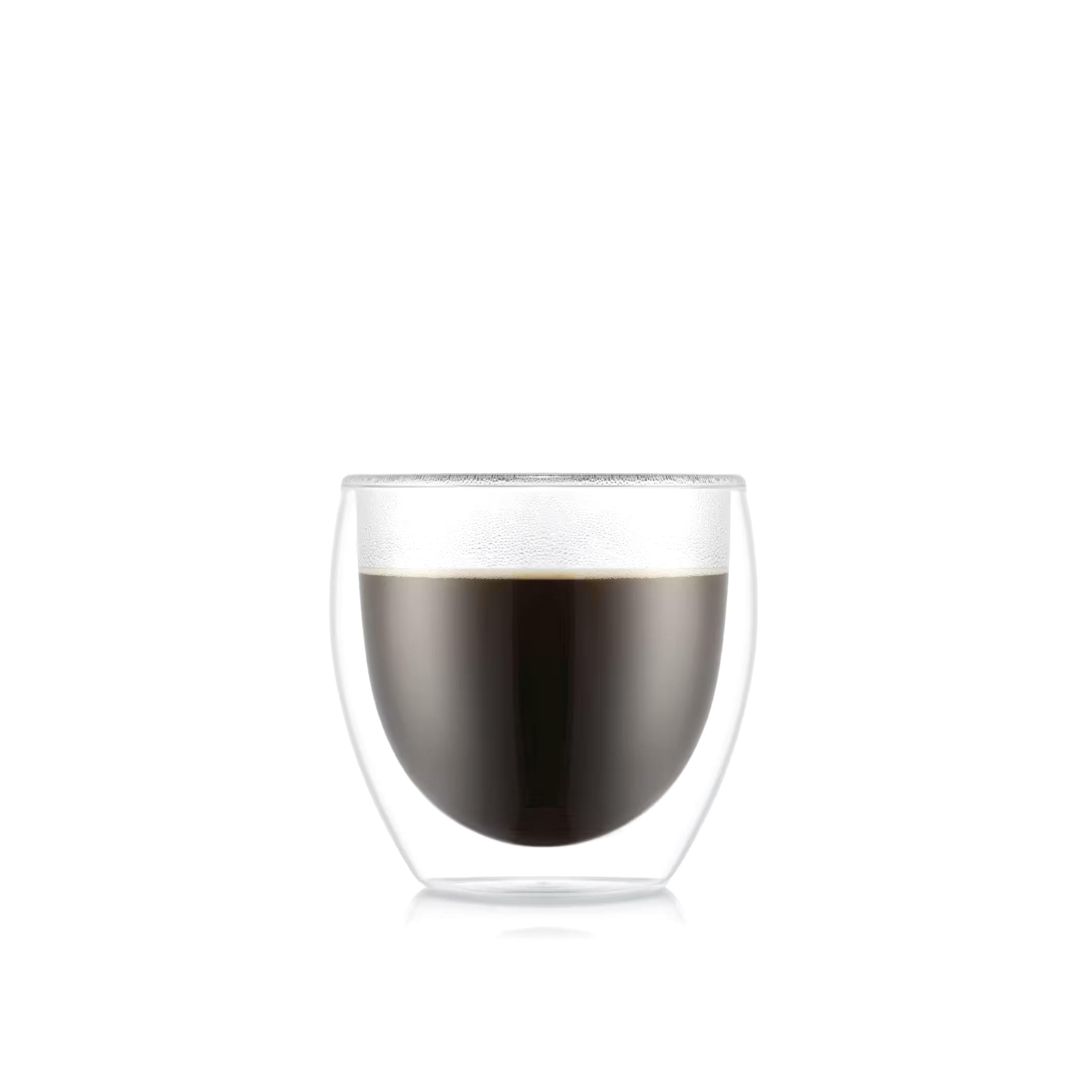 Bodum Double Wall Clear Glass Mugs, 80-ml, 2-pk