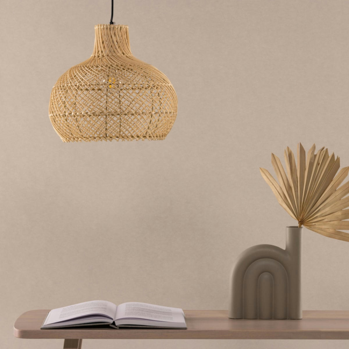 BOBO - Suspension boule en rotin 35x30