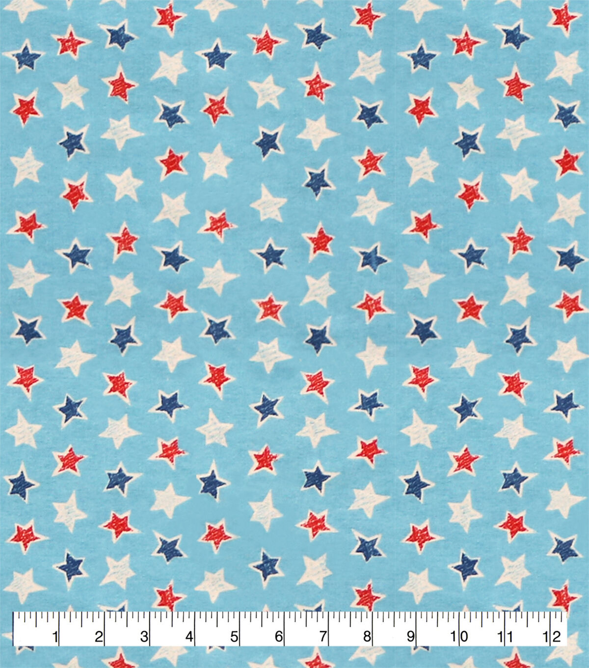 Americana Sketch Stars Super Snuggle Flannel Fabric