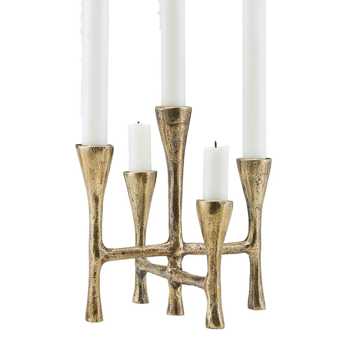 - Bougeoir chandelier en métal doré