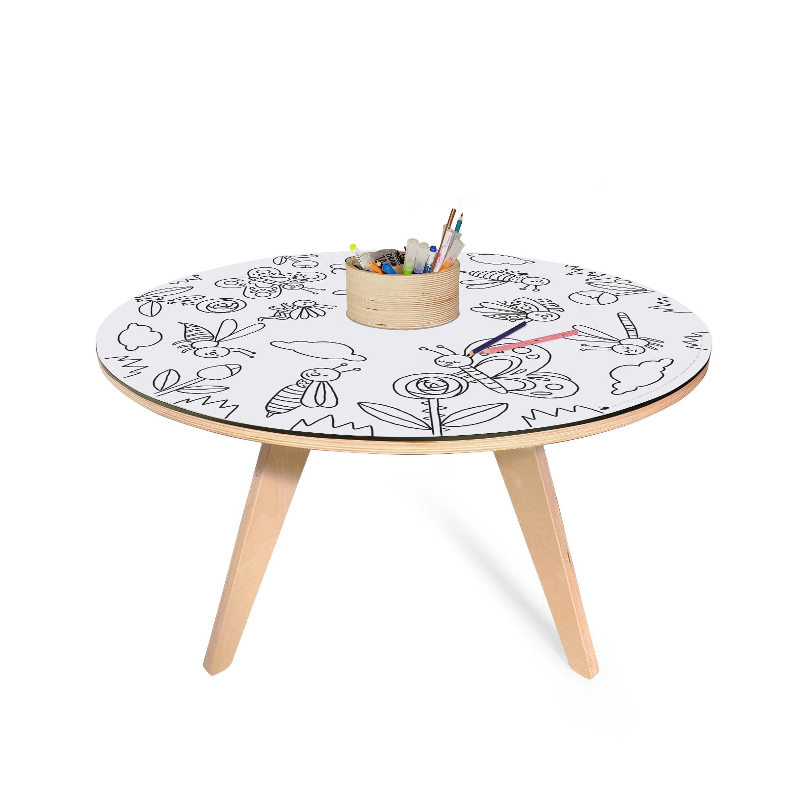 LITTLE FRIENDS - Table à dessiner multifonction XXL en bois D90 cm