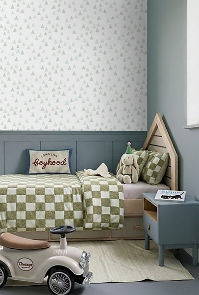 ESTAhome papier peint triangles graphiques vert menthe 53 cm x 10.05 m