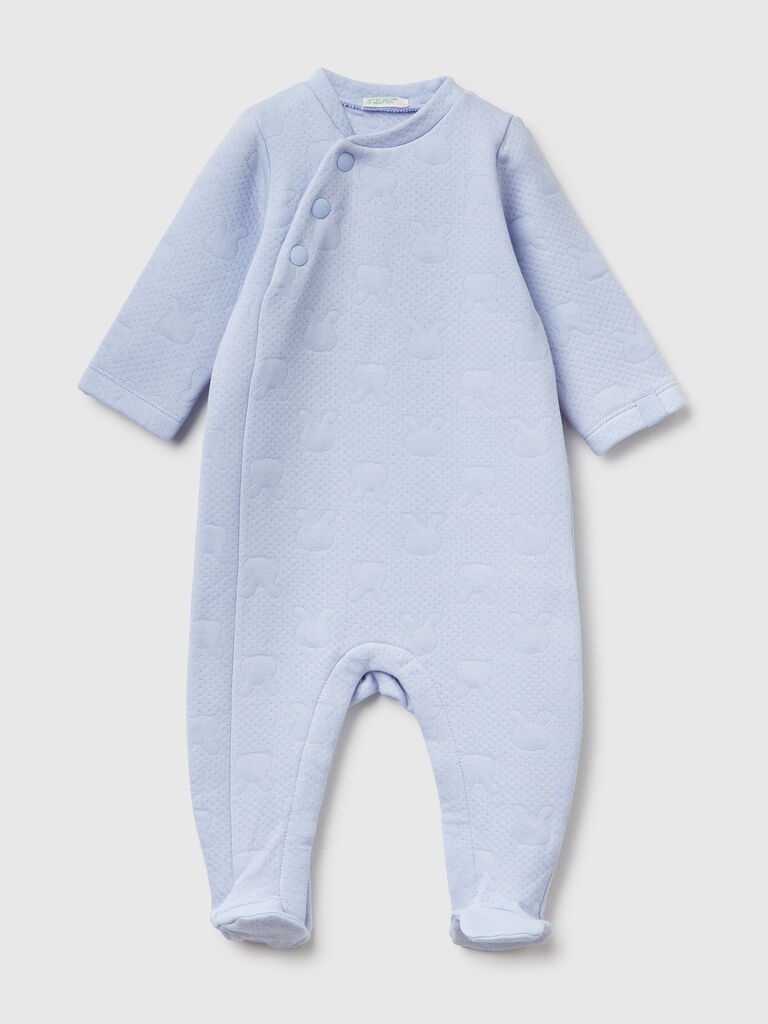 Onesie with bunny jacquard